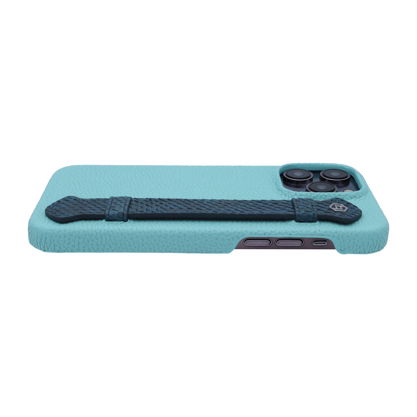Macaron Blue with python side strap Blue - iPhone 14 pro max