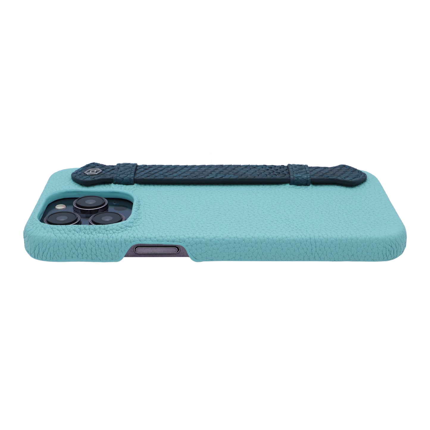 Macaron Blue with python side strap Blue - iPhone 14 pro max