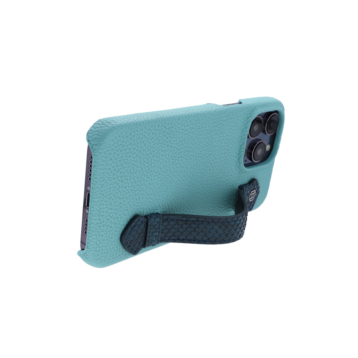 Macaron Blue with python side strap Blue - iPhone 14 pro max