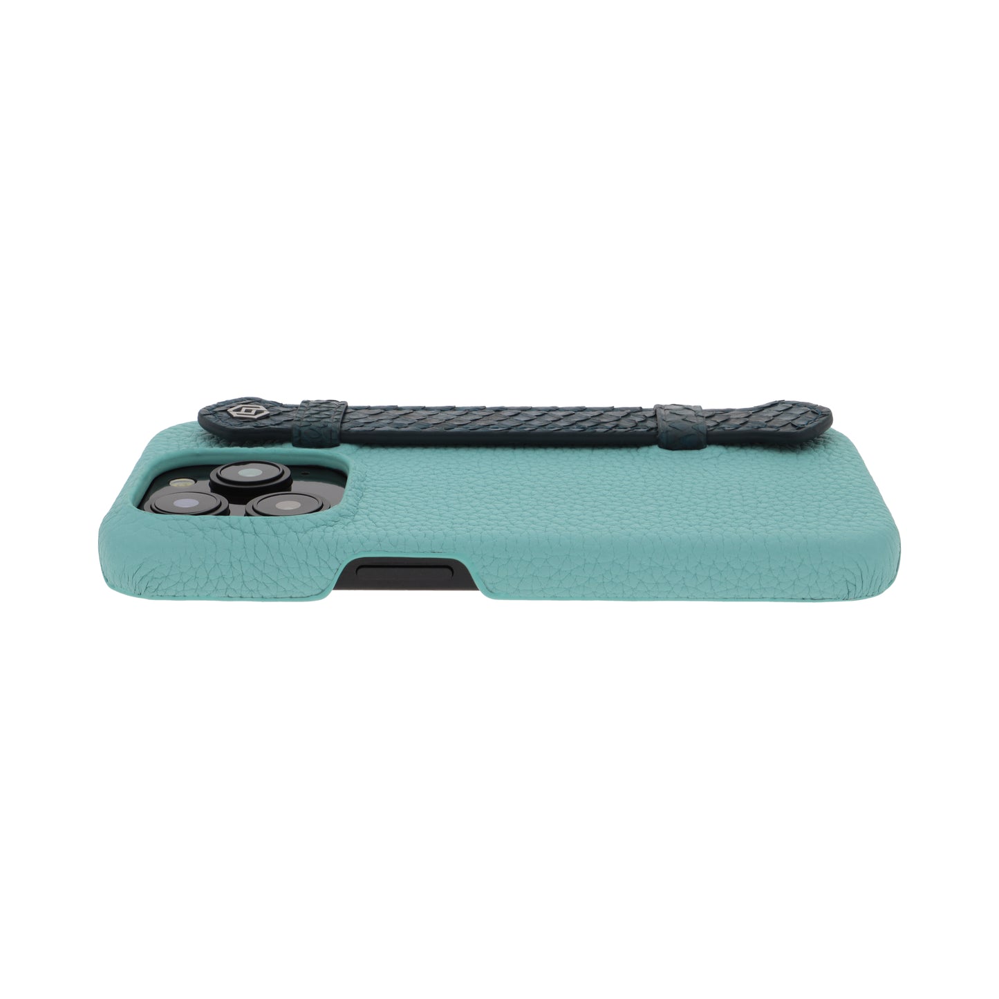 Macaron Blue with python side strap Blue - iPhone 15 pro