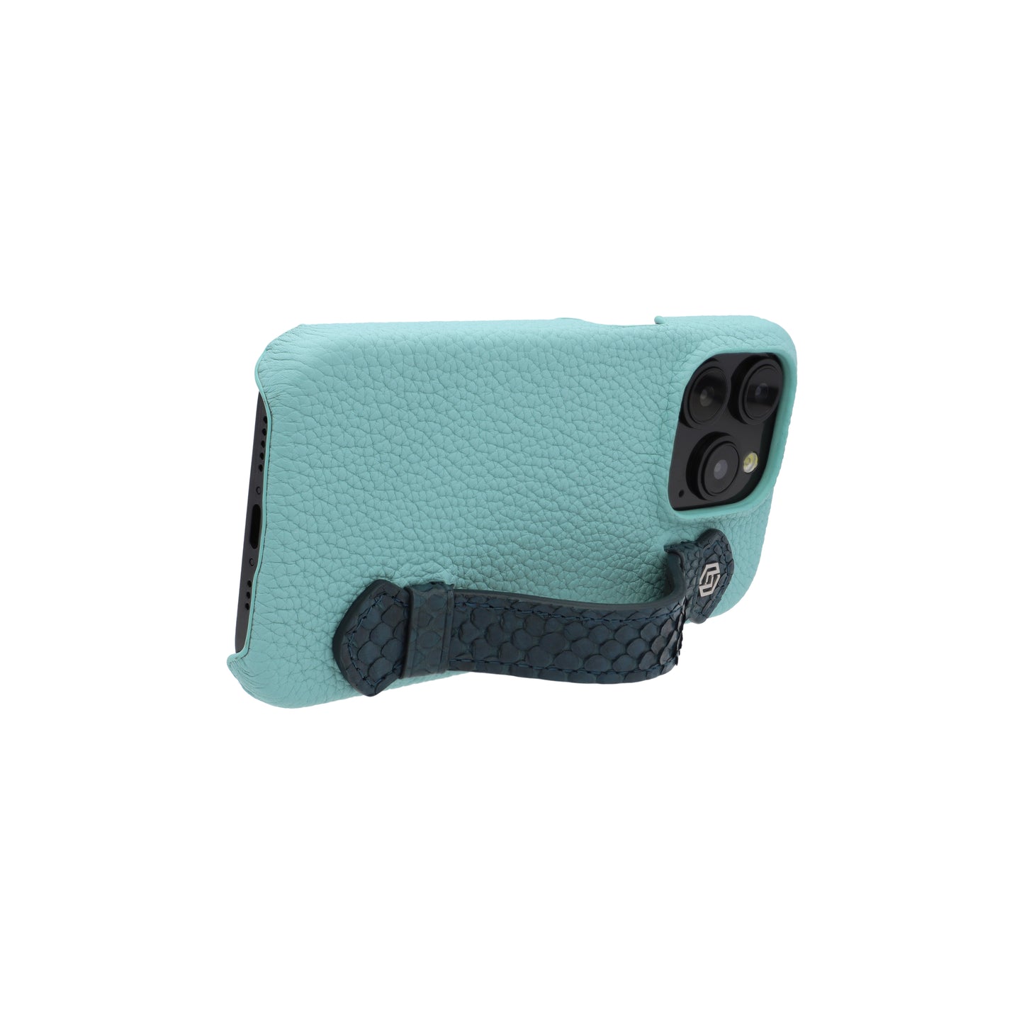 Macaron Blue with python side strap Blue - iPhone 15 pro
