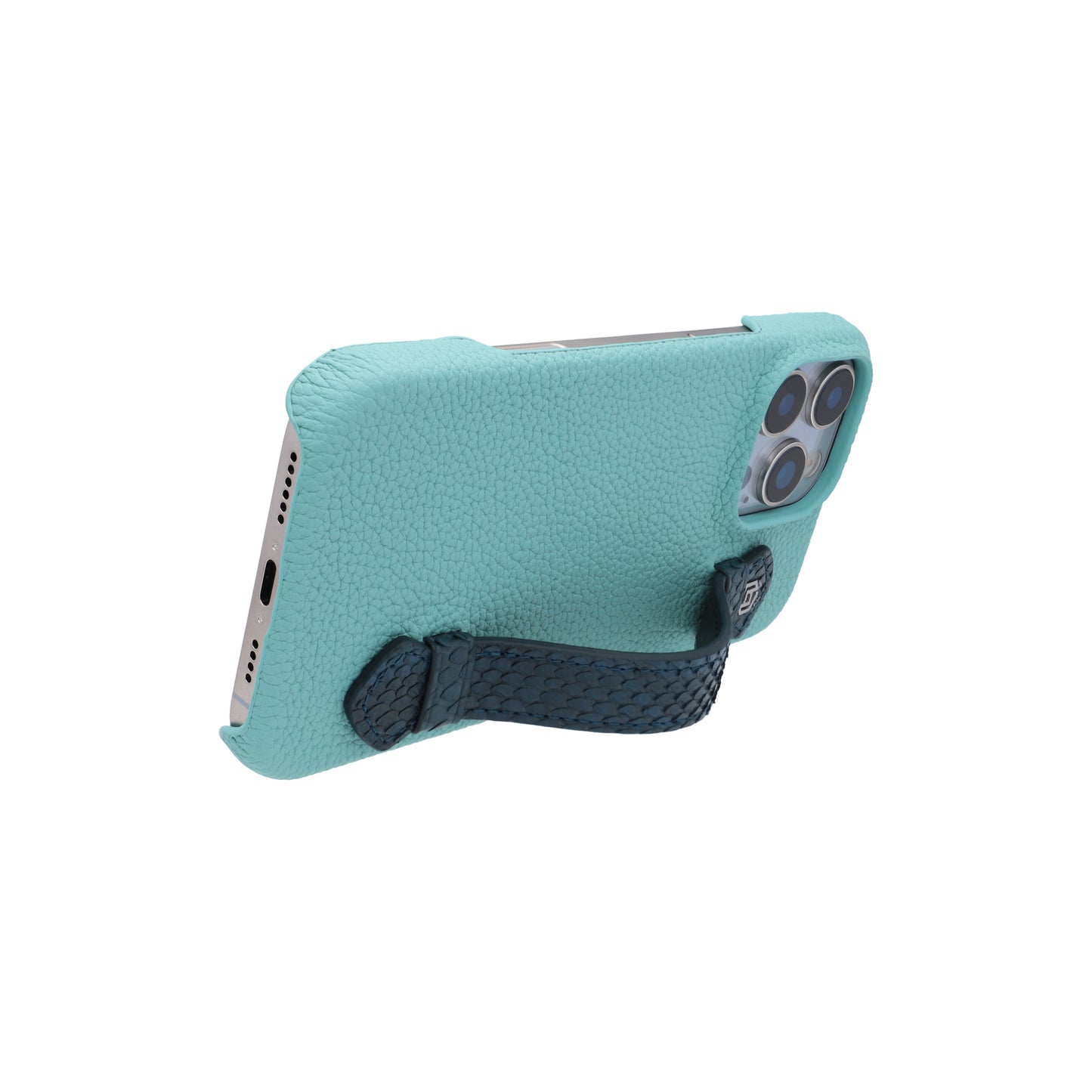 Macaron Blue with python side strap Blue - iPhone 16 pro max