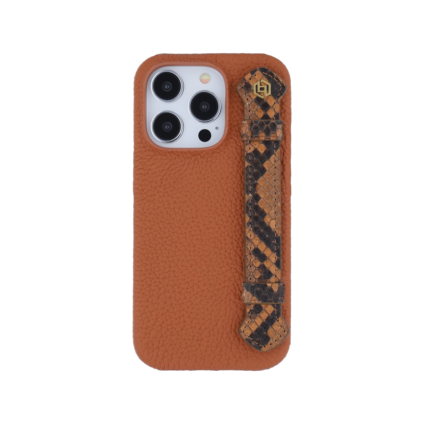 Tan with python side strap Brown - iPhone 14 pro