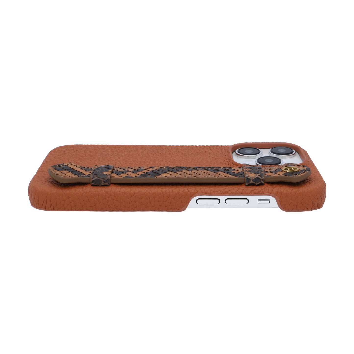 Tan with python side strap Brown - iPhone 14 pro