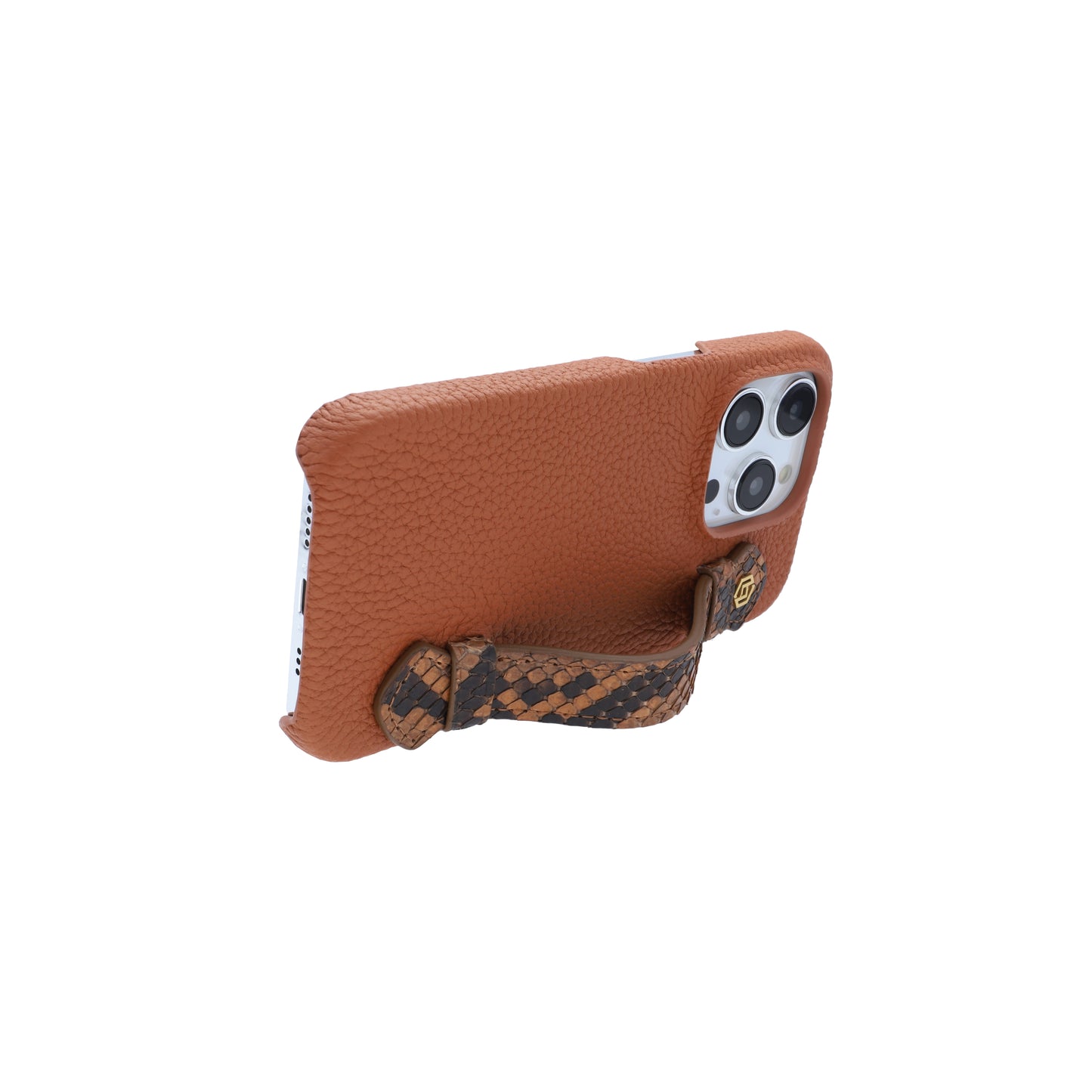Tan with python side strap Brown - iPhone 14 pro