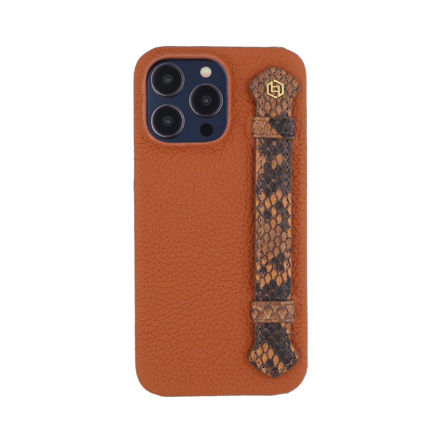 Tan with python side strap Brown - iPhone 14 pro max