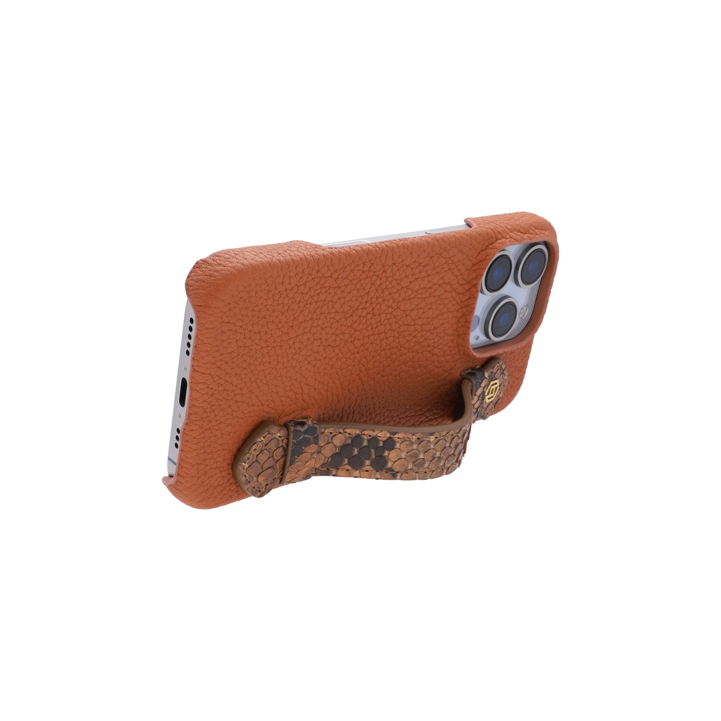 Tan with python side strap Brown - iPhone 16 pro