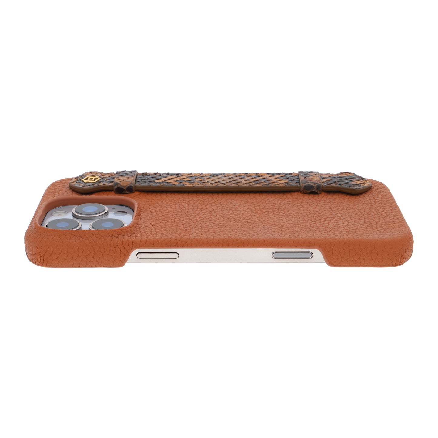 Tan with python side strap Brown - iPhone 16 pro max