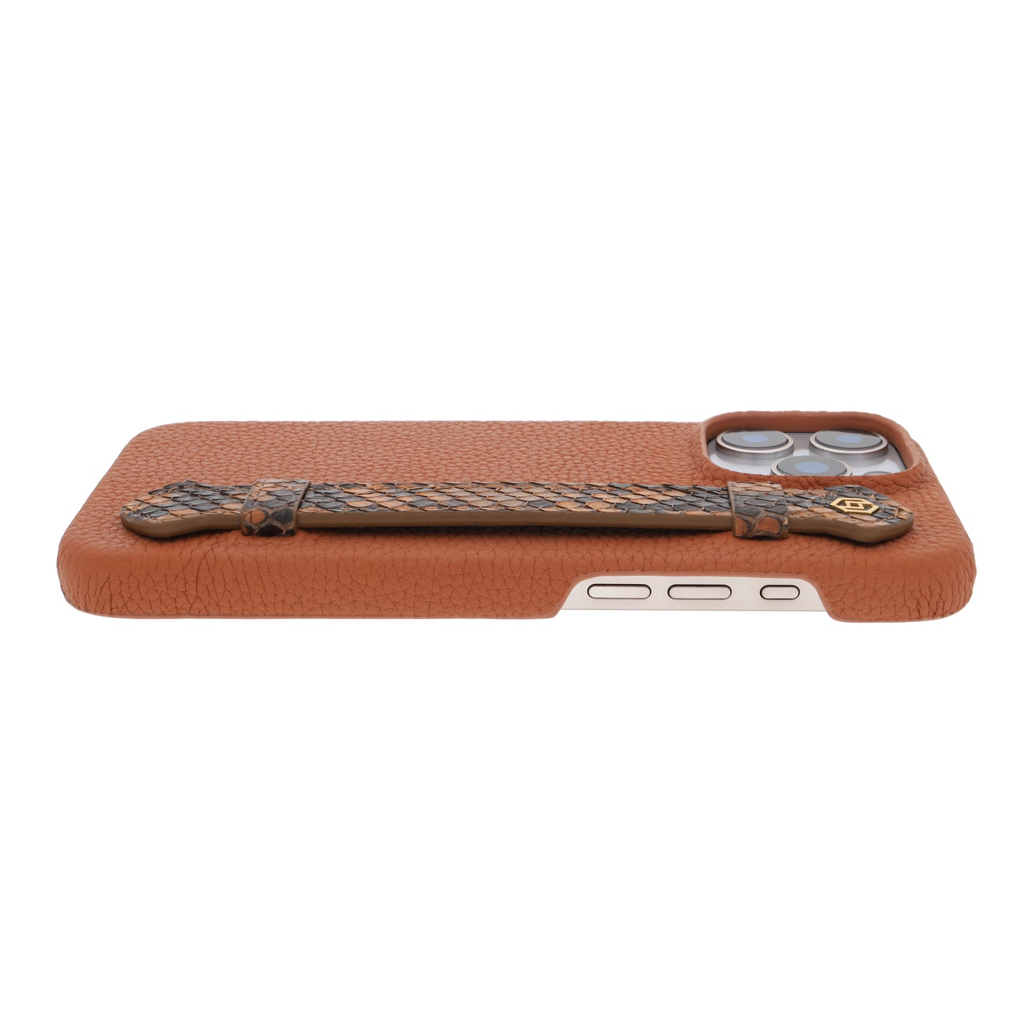 Tan with python side strap Brown - iPhone 16 pro max