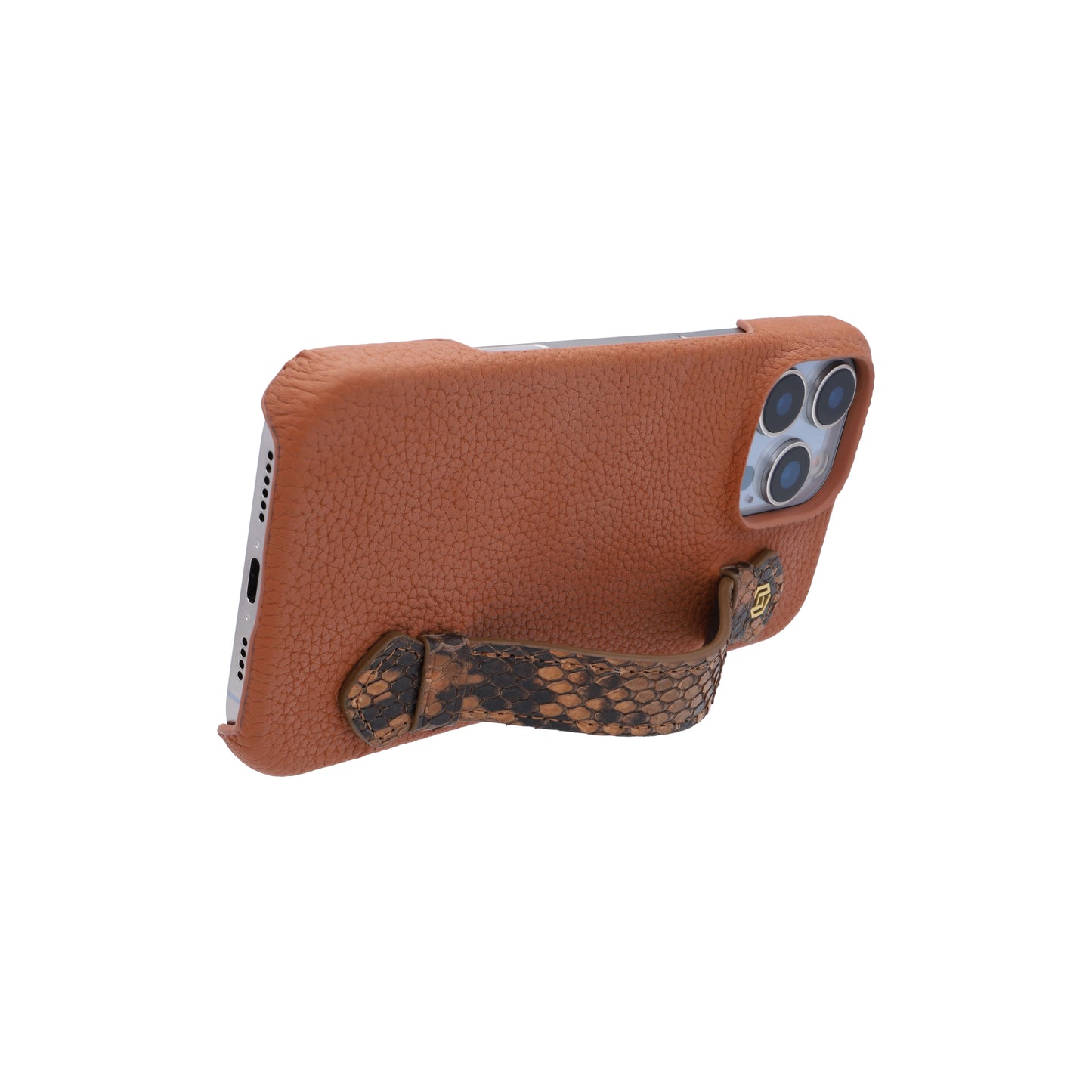 Tan with python side strap Brown - iPhone 16 pro max