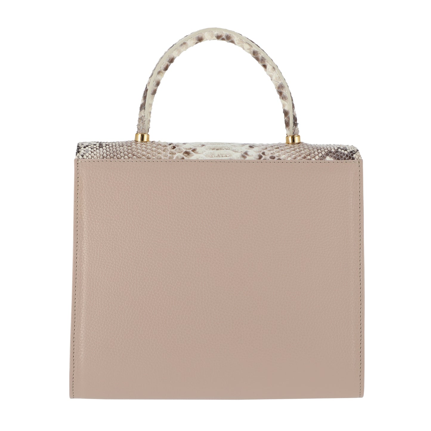 Natural w/ cream combo - Medium Bag Python with Cream Cow Leather