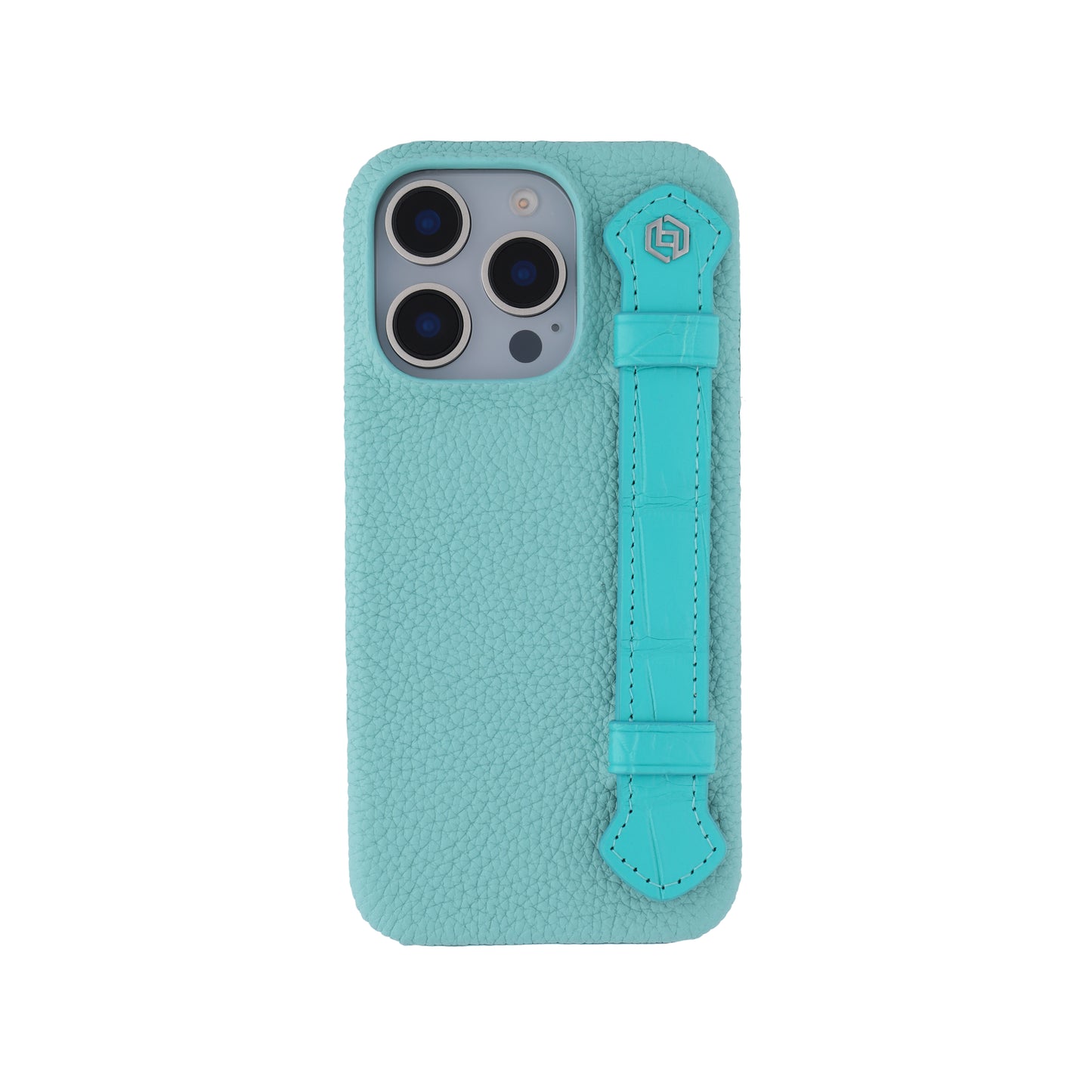 Macaron Blue with crocodile side strap Turquoise - iPhone 16 pro