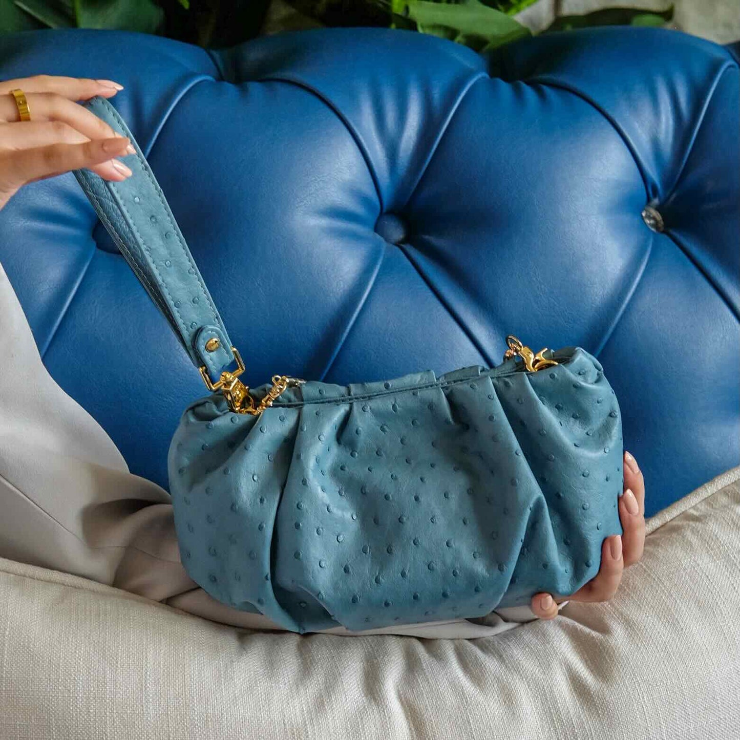 Blue Jean - Pouch Ostrich