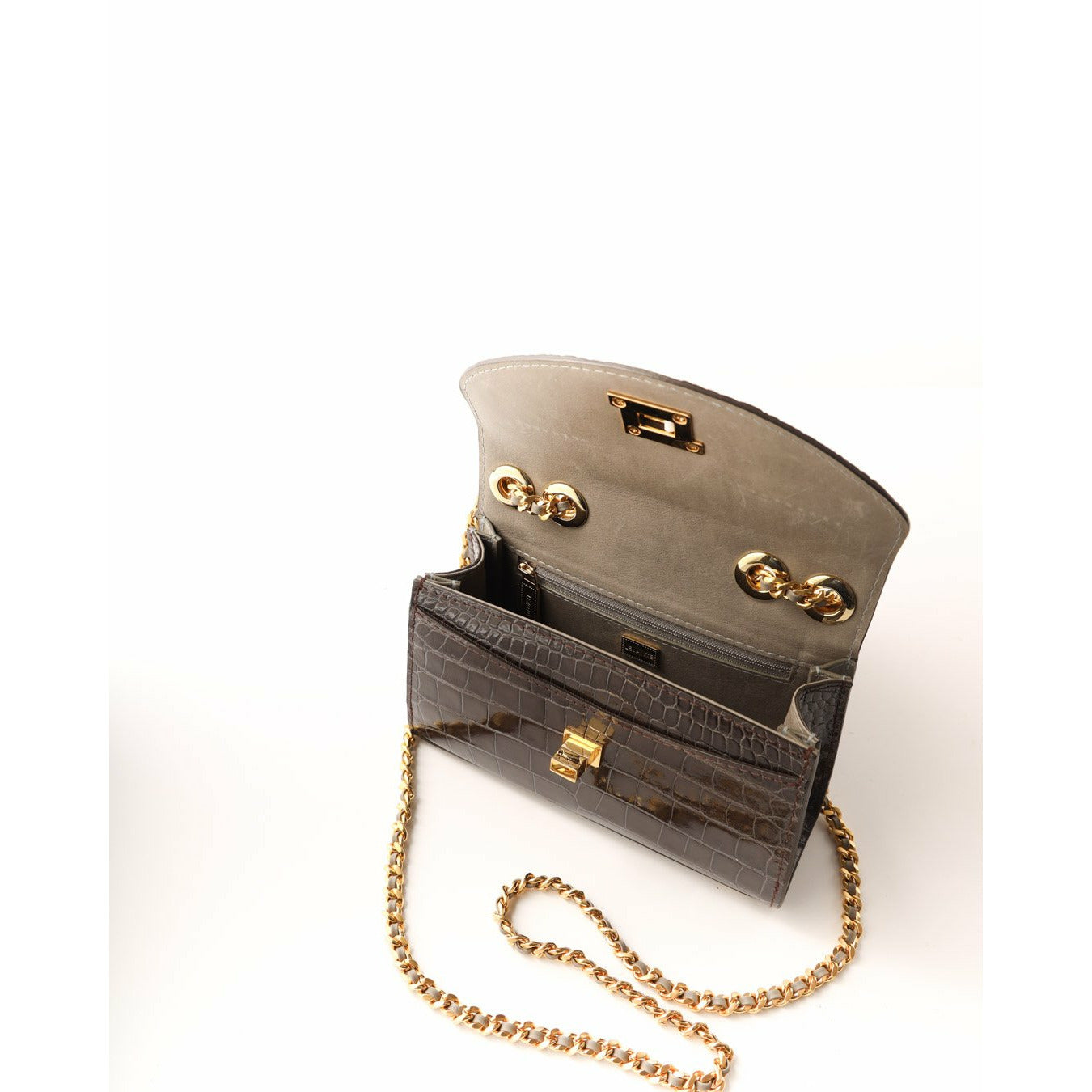 Charcoal Grey - Clutch Crocodile