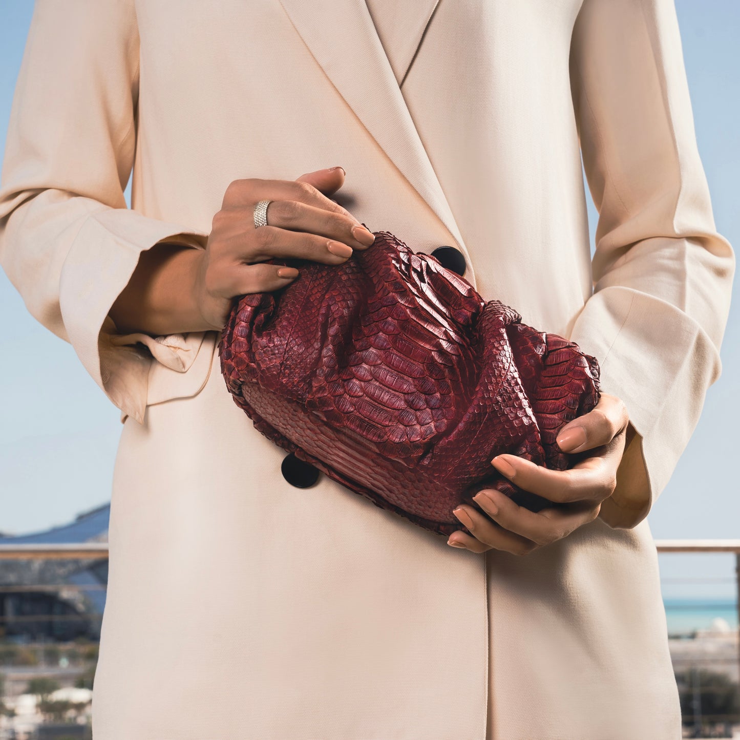 Burgundy Matt - Pouch Python