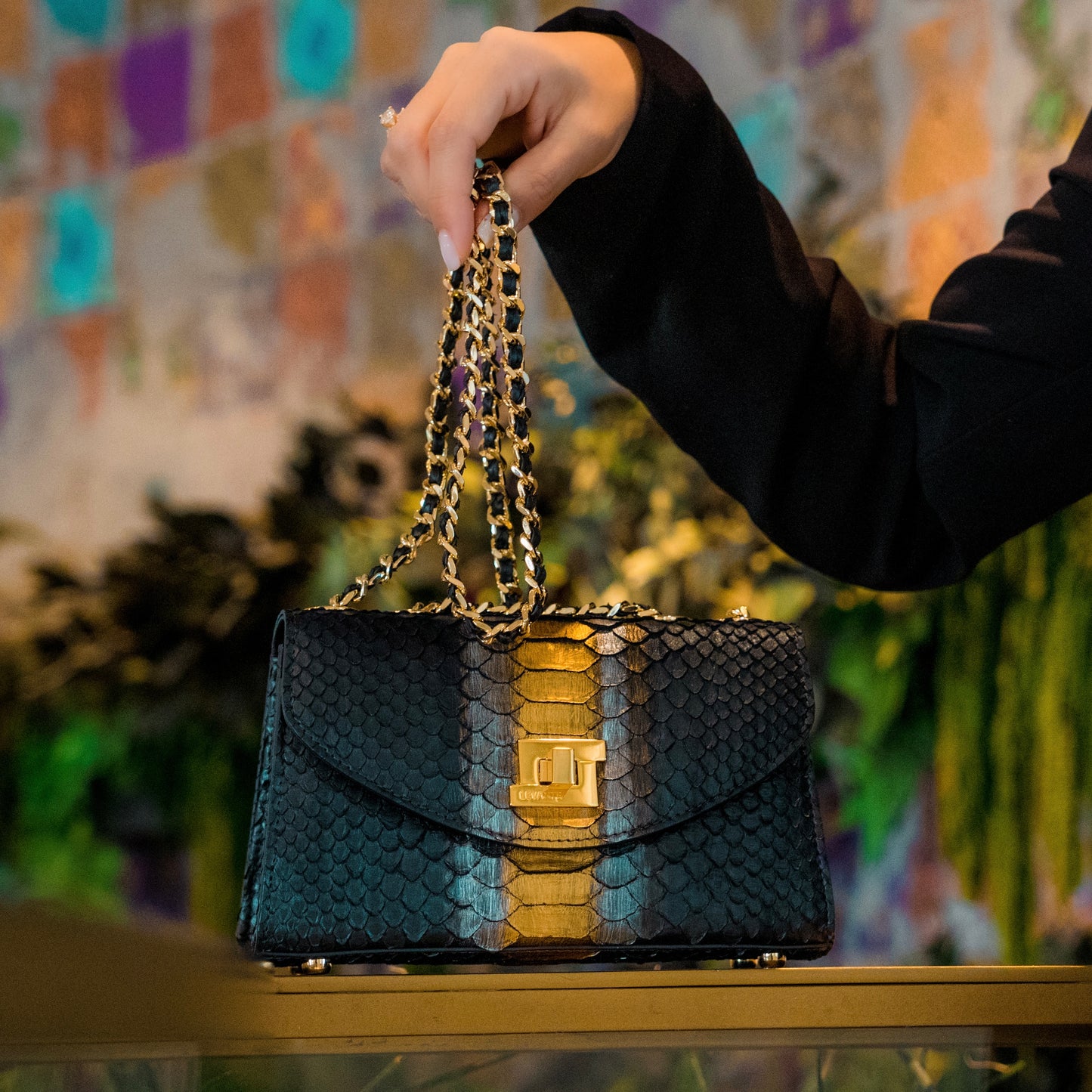 Metallic Black - Clutch Python