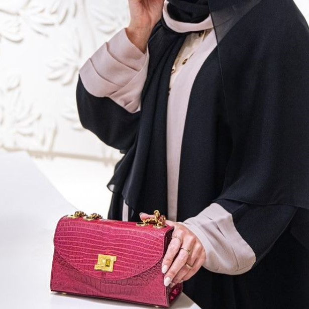 Burgundy Matt - Clutch Crocodile