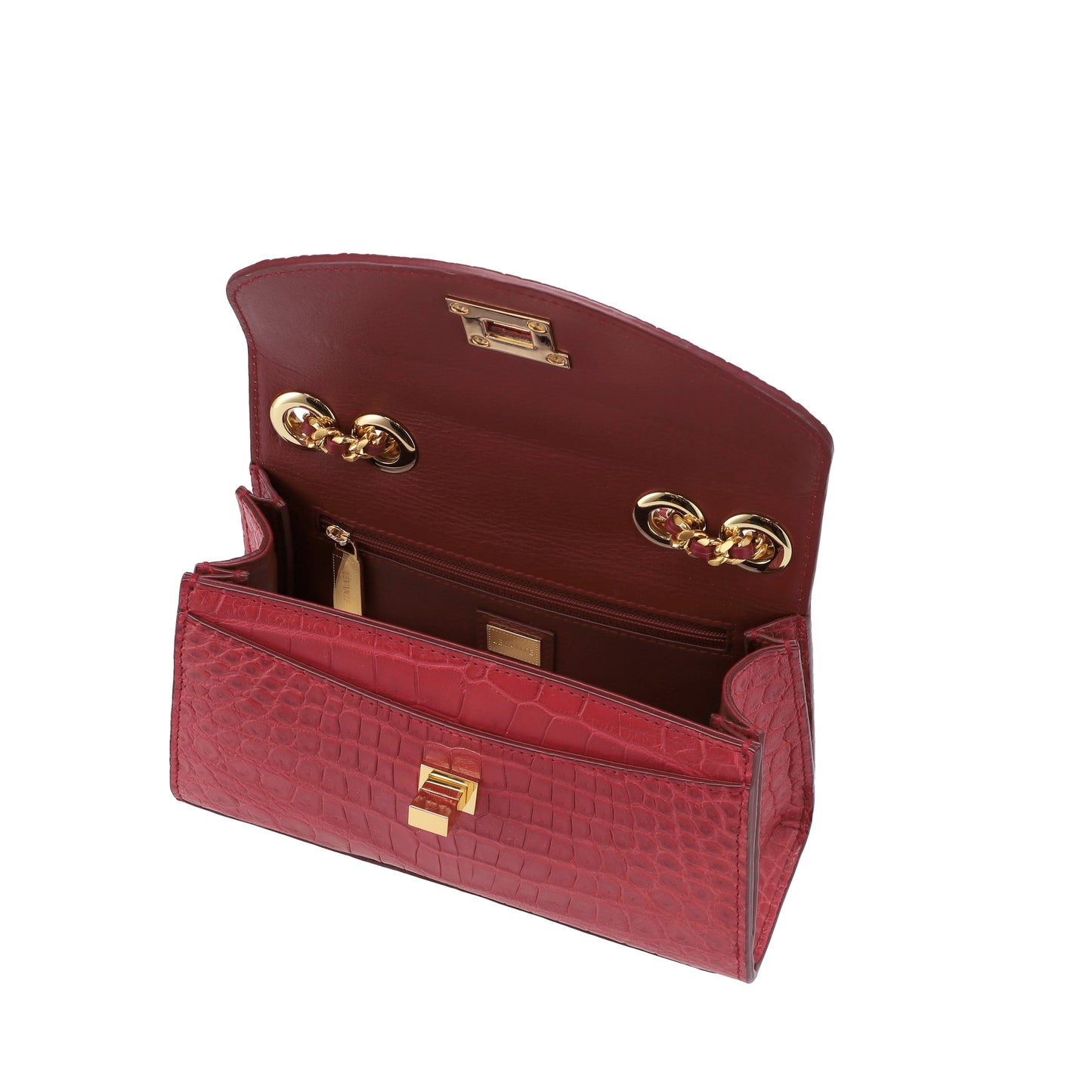 Burgundy Matt - Clutch Crocodile