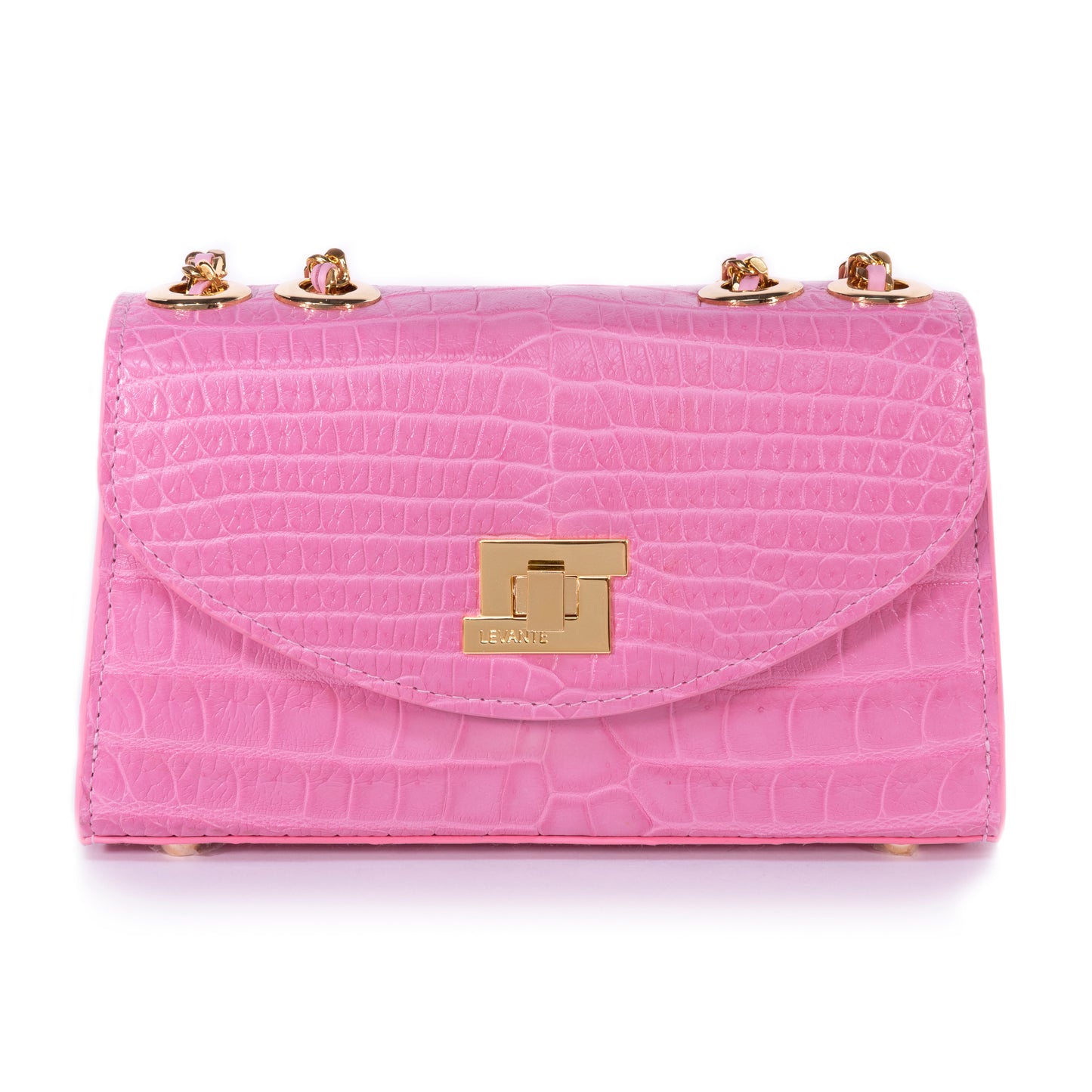 Pastel Pink- Clutch Crocodile