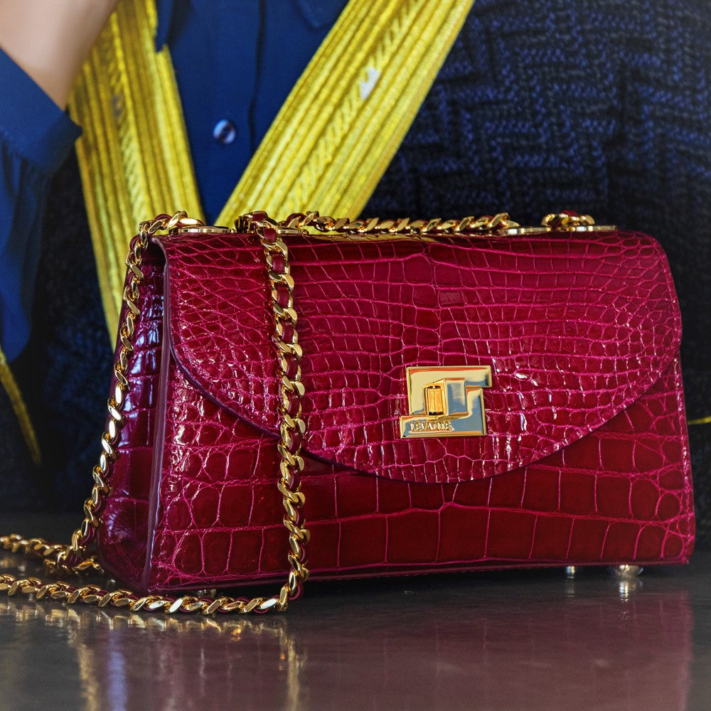 Cherry Red- Clutch Crocodile