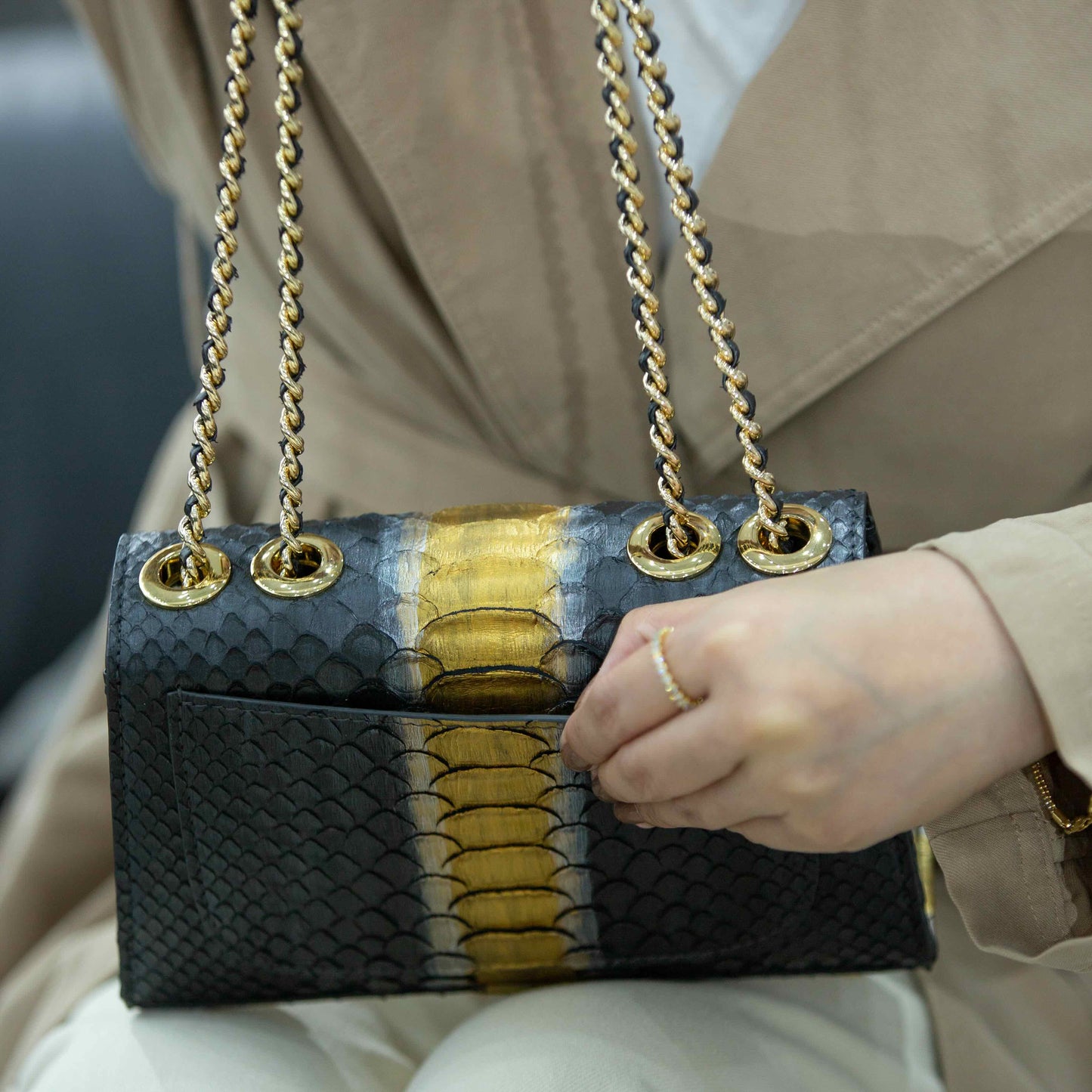 Metallic Black - Clutch Python