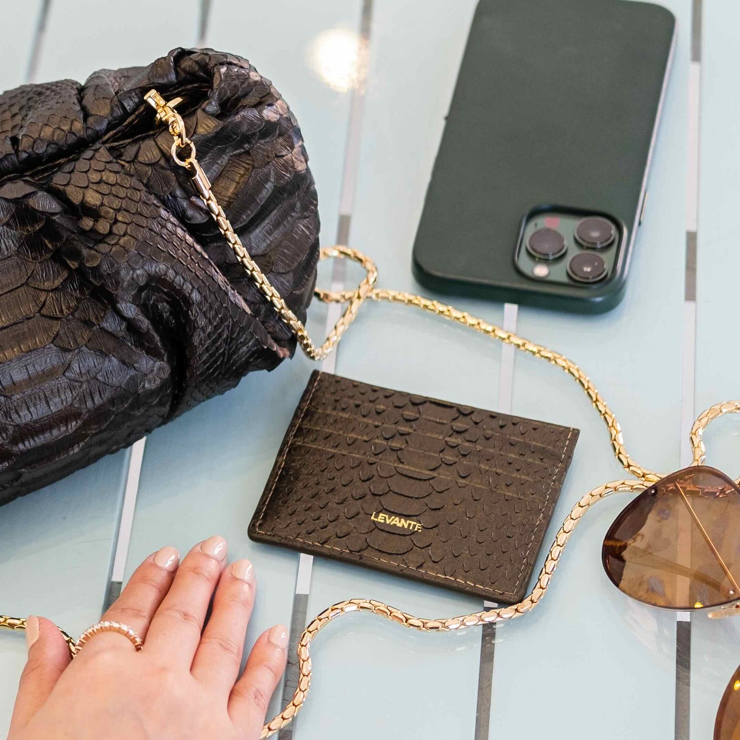 Antique Gold - Card Holder Python