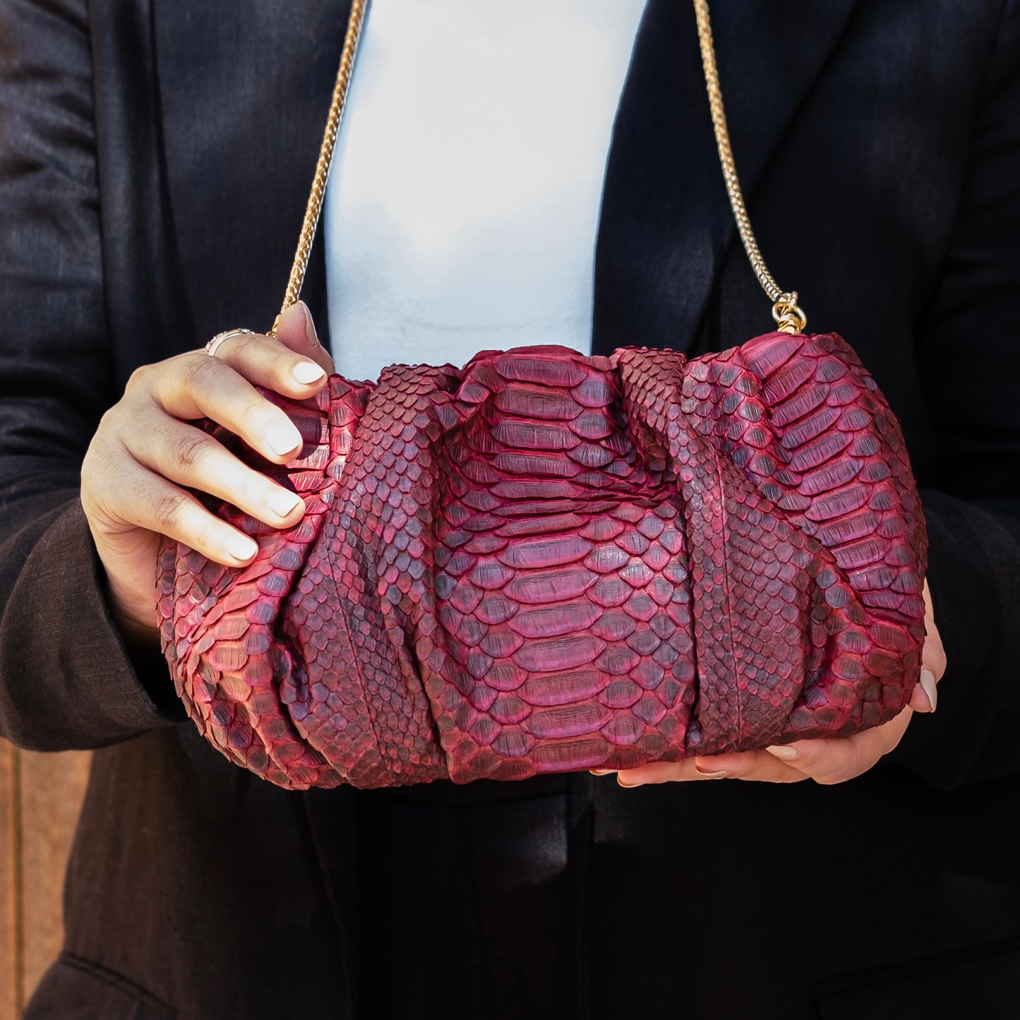 Burgundy Matt - Pouch Python