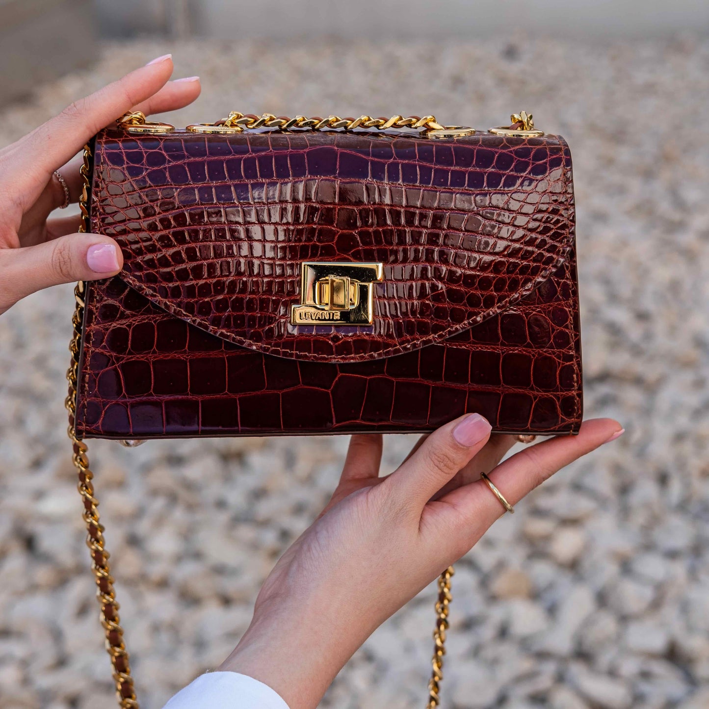 Syrup Brown Glazed- Clutch Crocodile