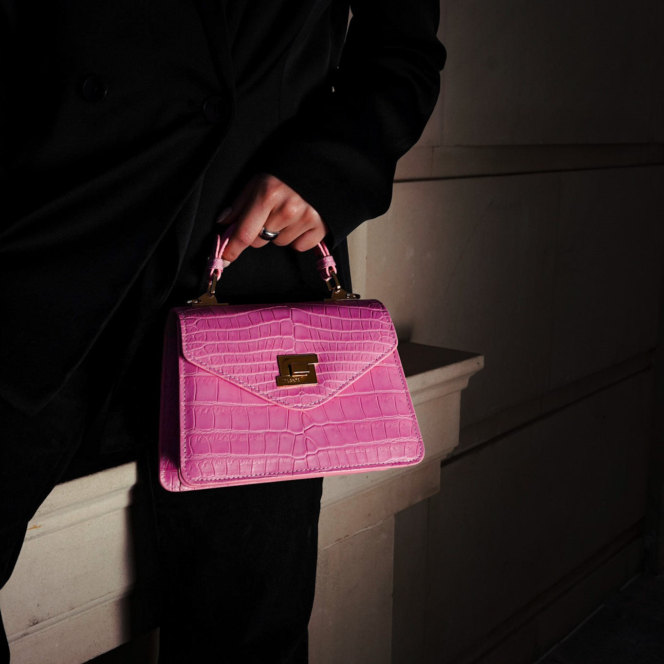Pastel Pink- Classic Crocodile