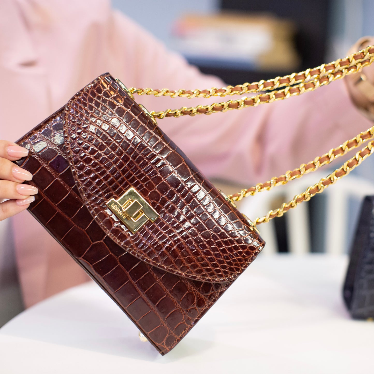 Syrup Brown Glazed- Clutch Crocodile
