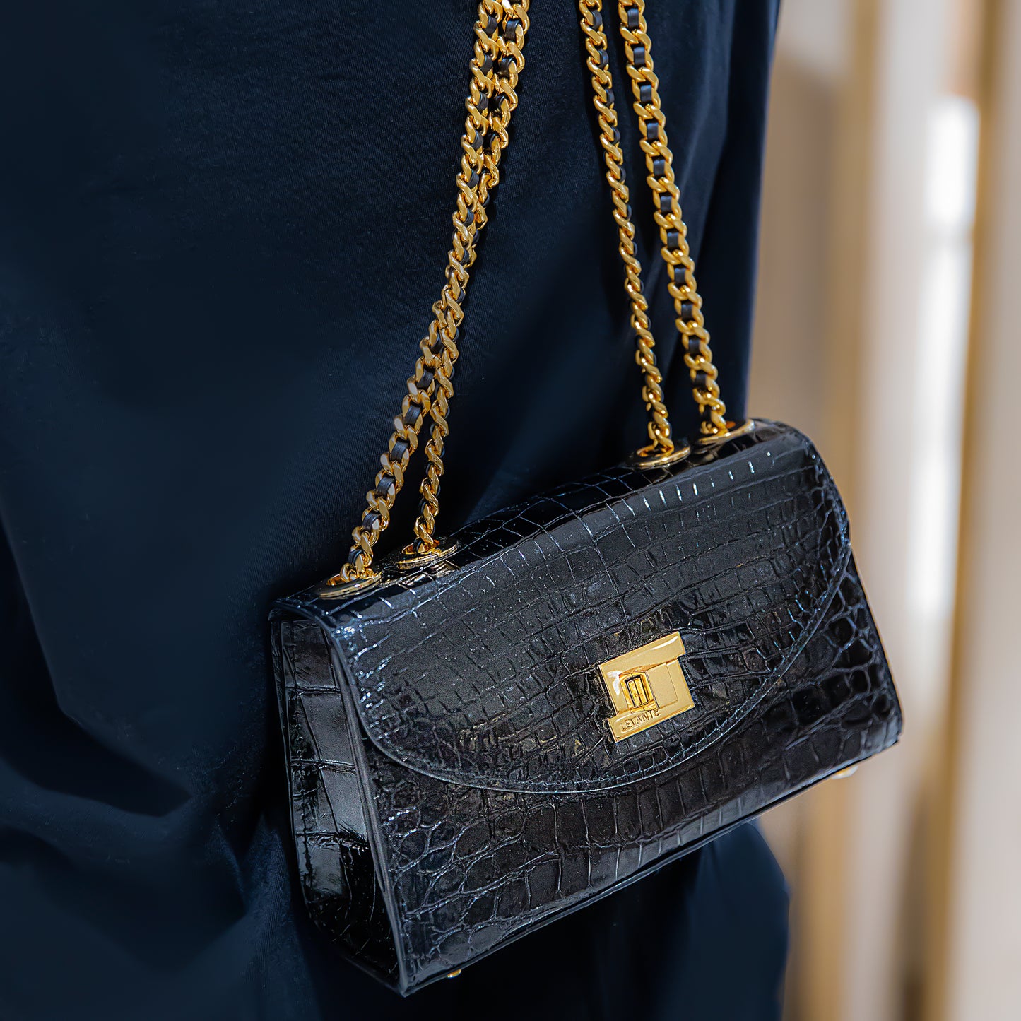 Black - Clutch Crocodile (New Stock)