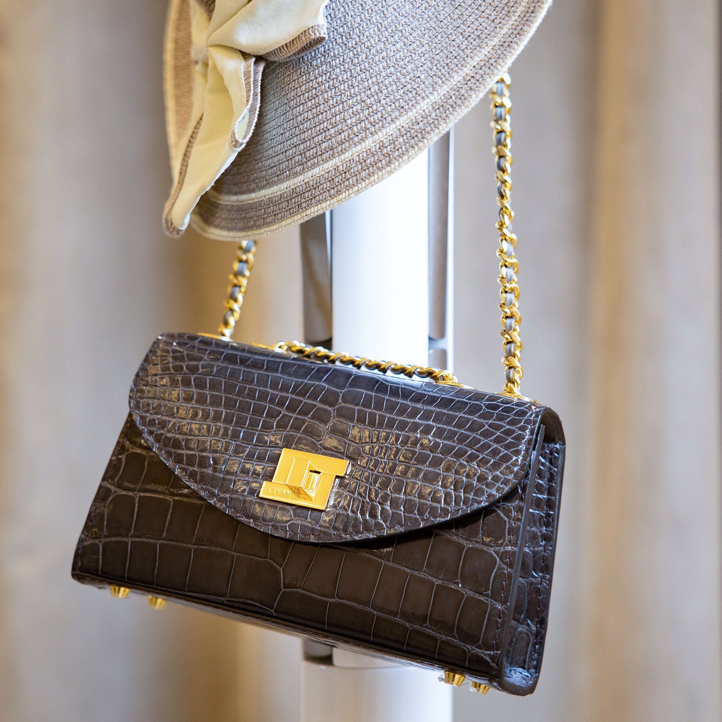 Charcoal Grey - Clutch Crocodile