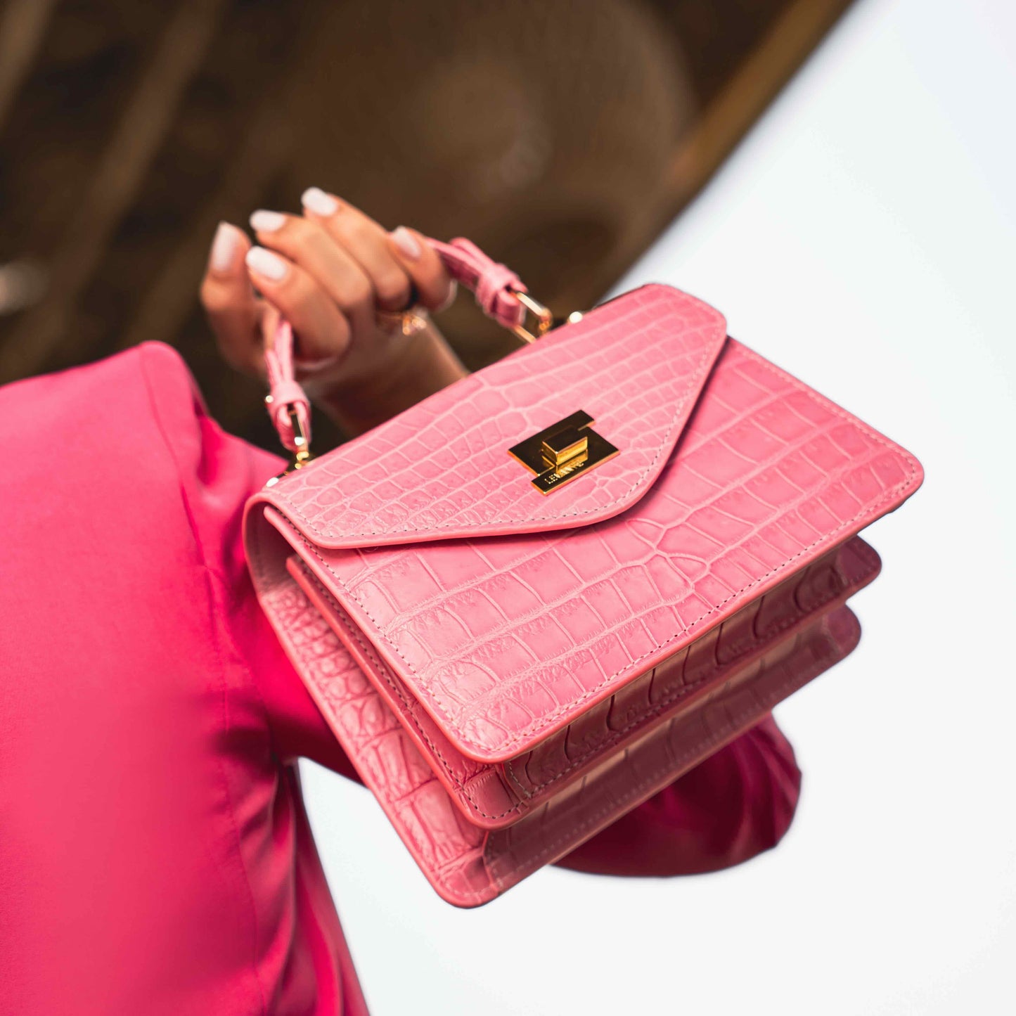 Pastel Pink- Classic Crocodile