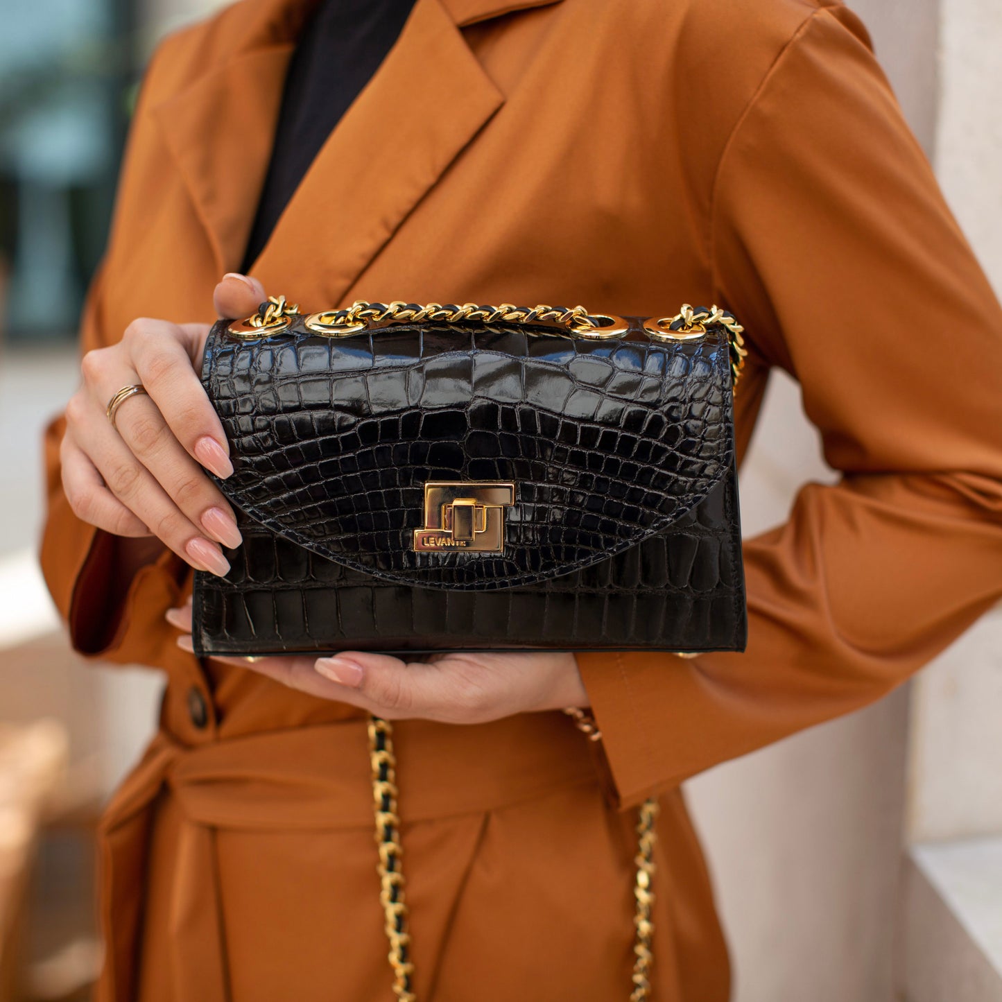 Black - Clutch Crocodile (New Stock)