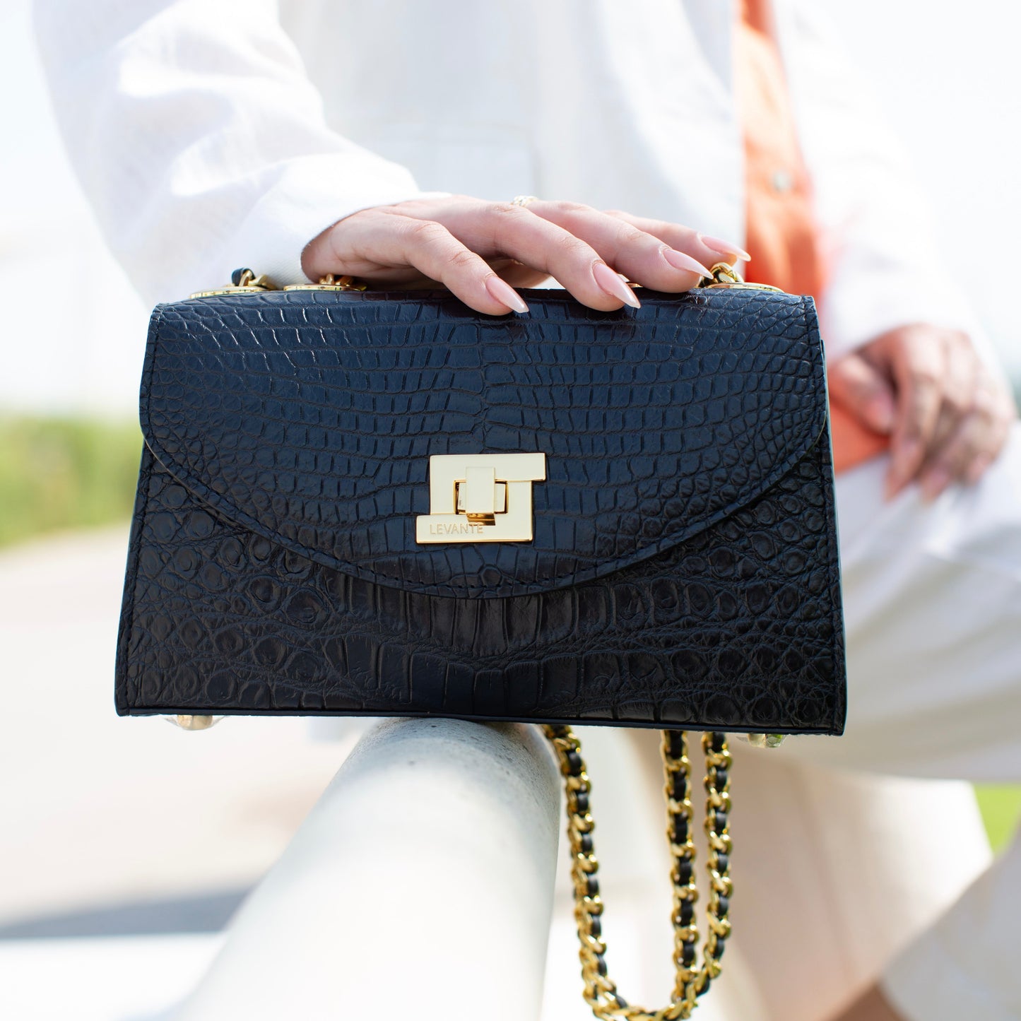 Black Glazed - Clutch Crocodile