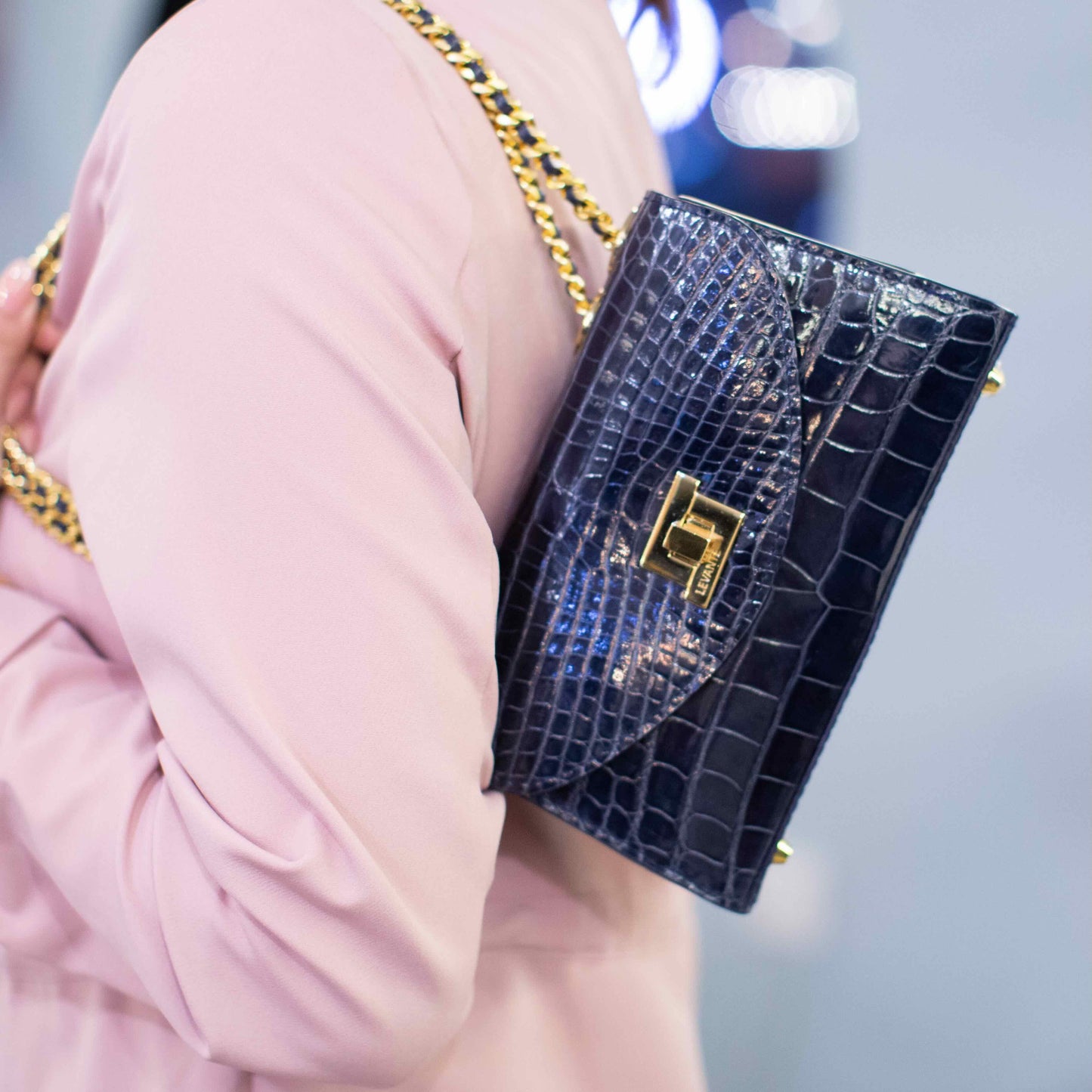 Navy Blue - Clutch Crocodile