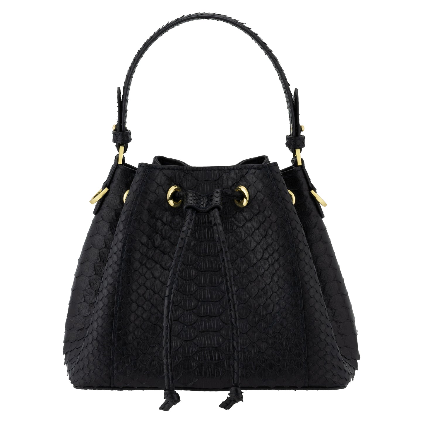 Black - Bucket Bag Python