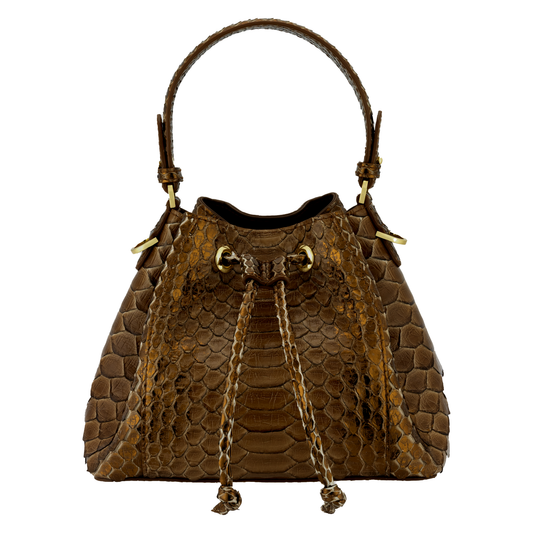 Tresor Taupe Brown - Bucket Bag Python