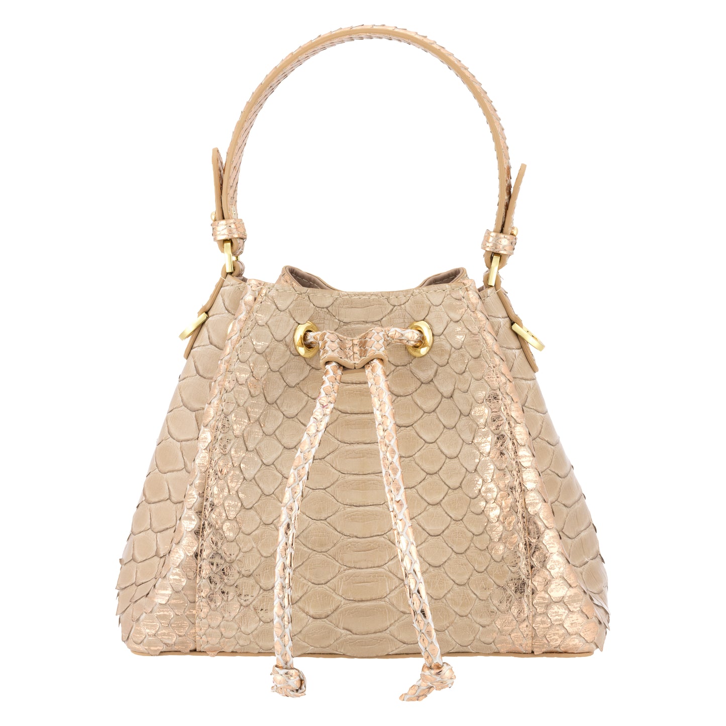 Tresor Taupe Rose - Bucket Bag Python