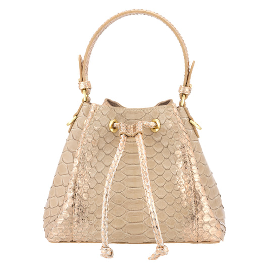 Tresor Taupe Rose - Bucket Bag Python
