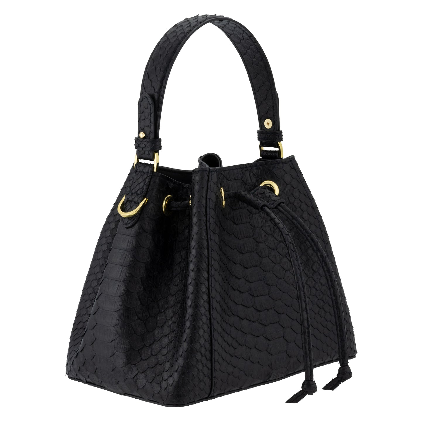 Black - Bucket Bag Python