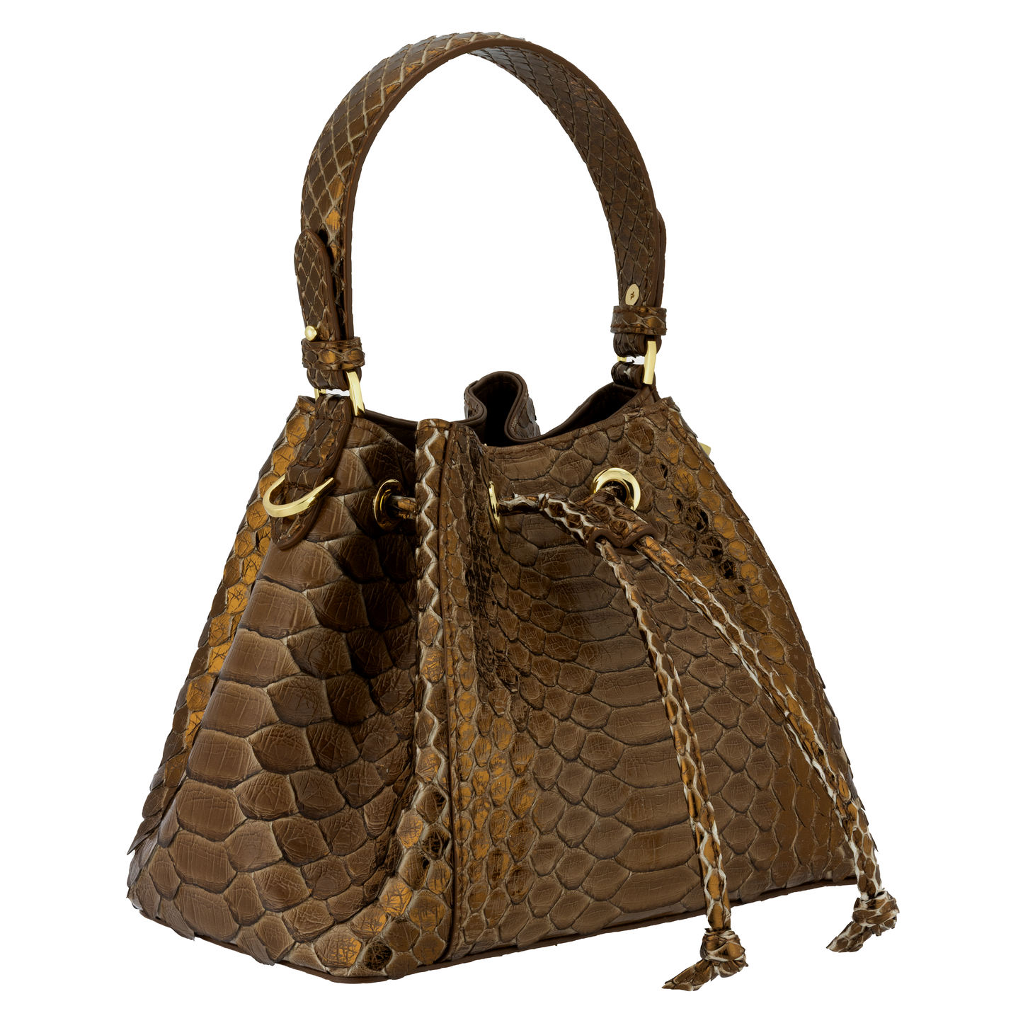 Tresor Taupe Brown - Bucket Bag Python