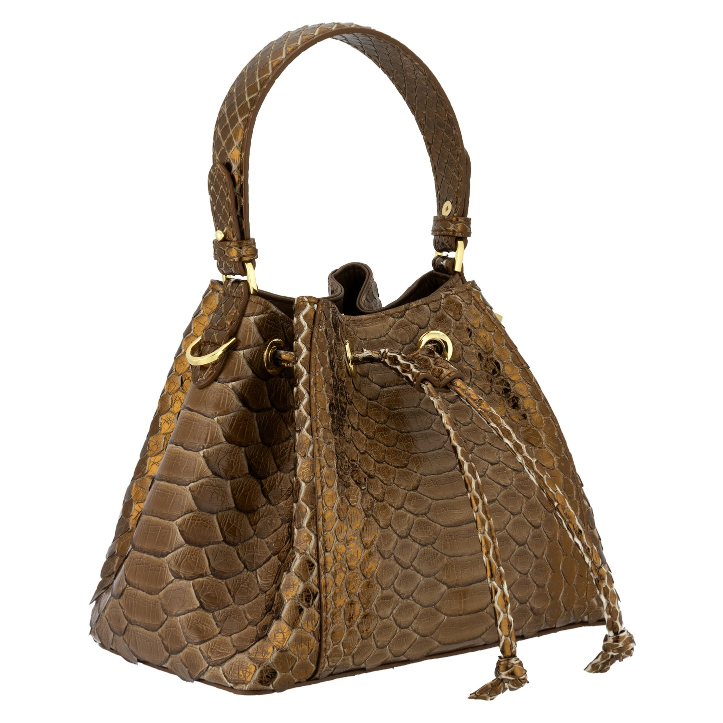 Tresor Taupe Brown - Bucket Bag Python