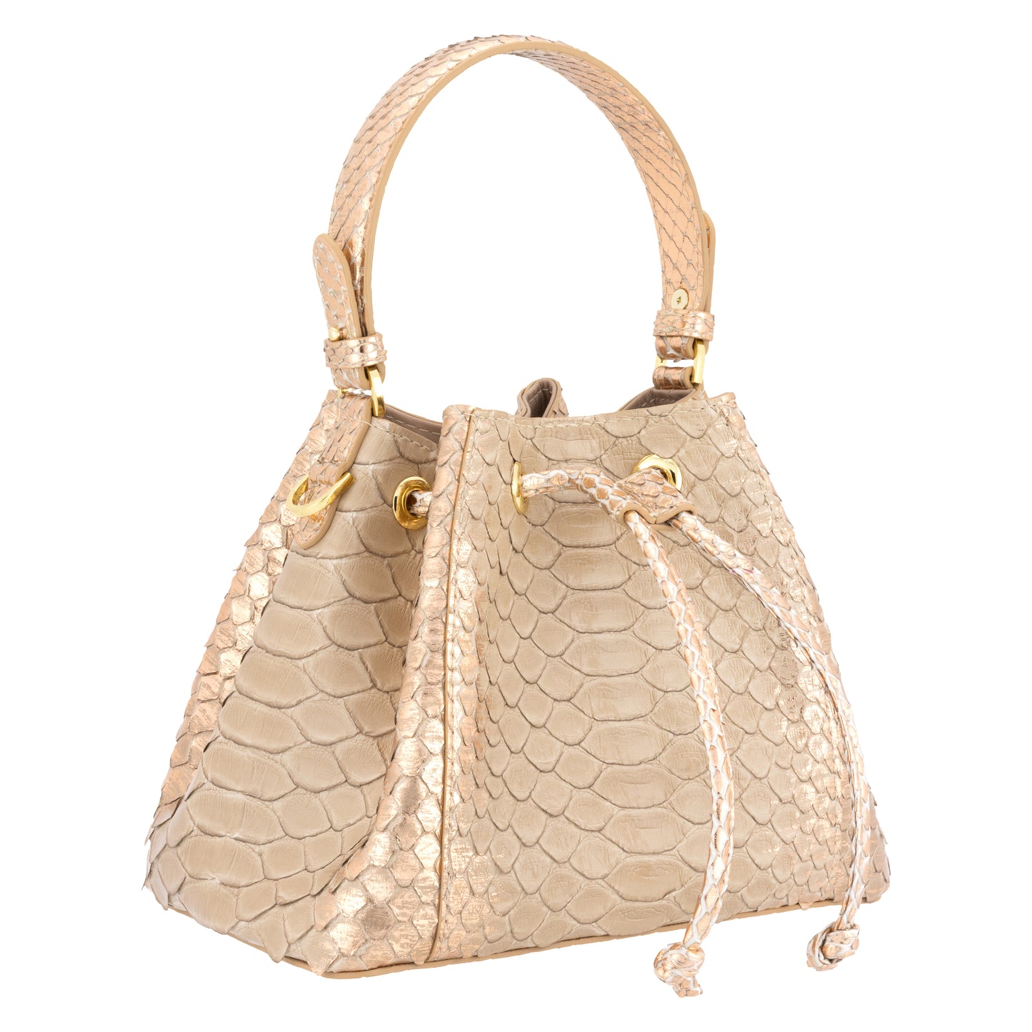 Tresor Taupe Rose - Bucket Bag Python