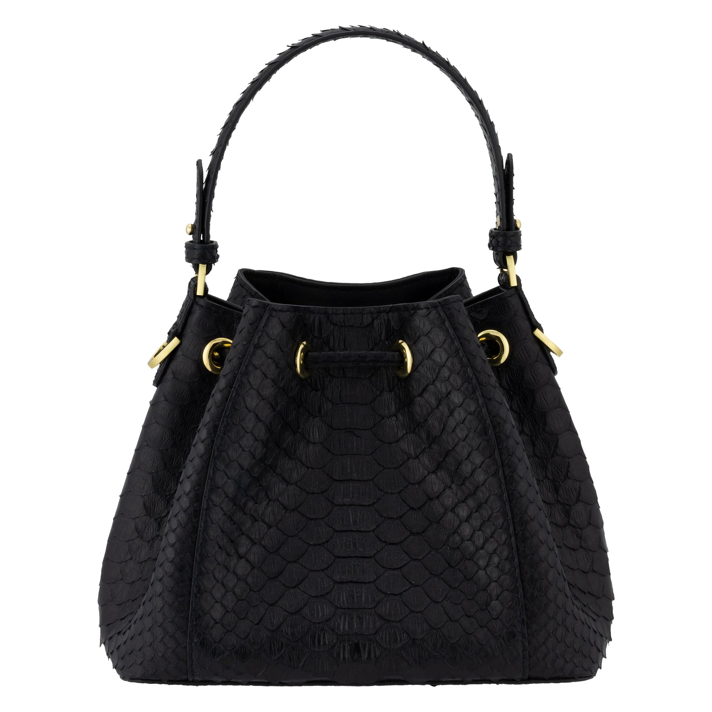 Black - Bucket Bag Python