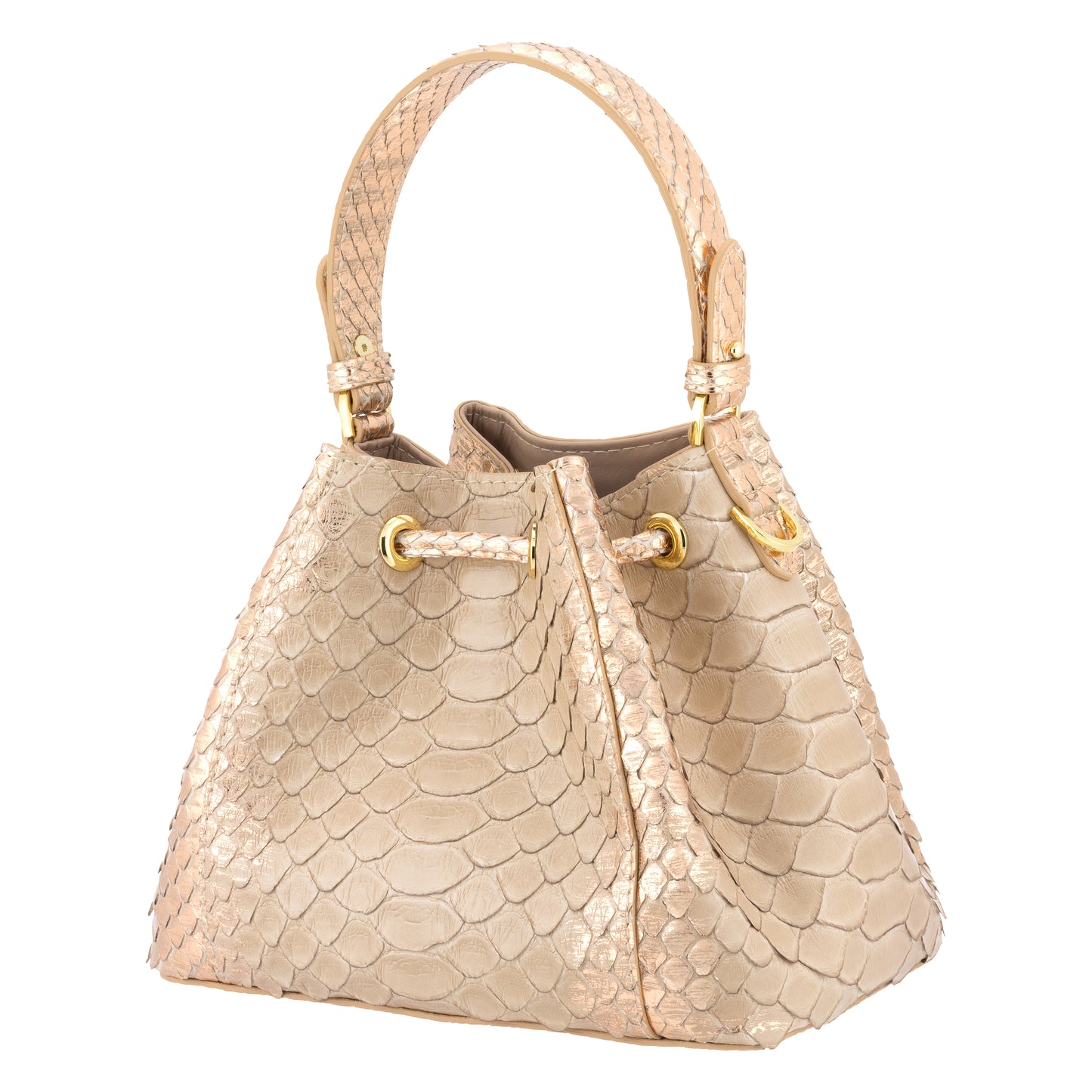 Tresor Taupe Rose - Bucket Bag Python