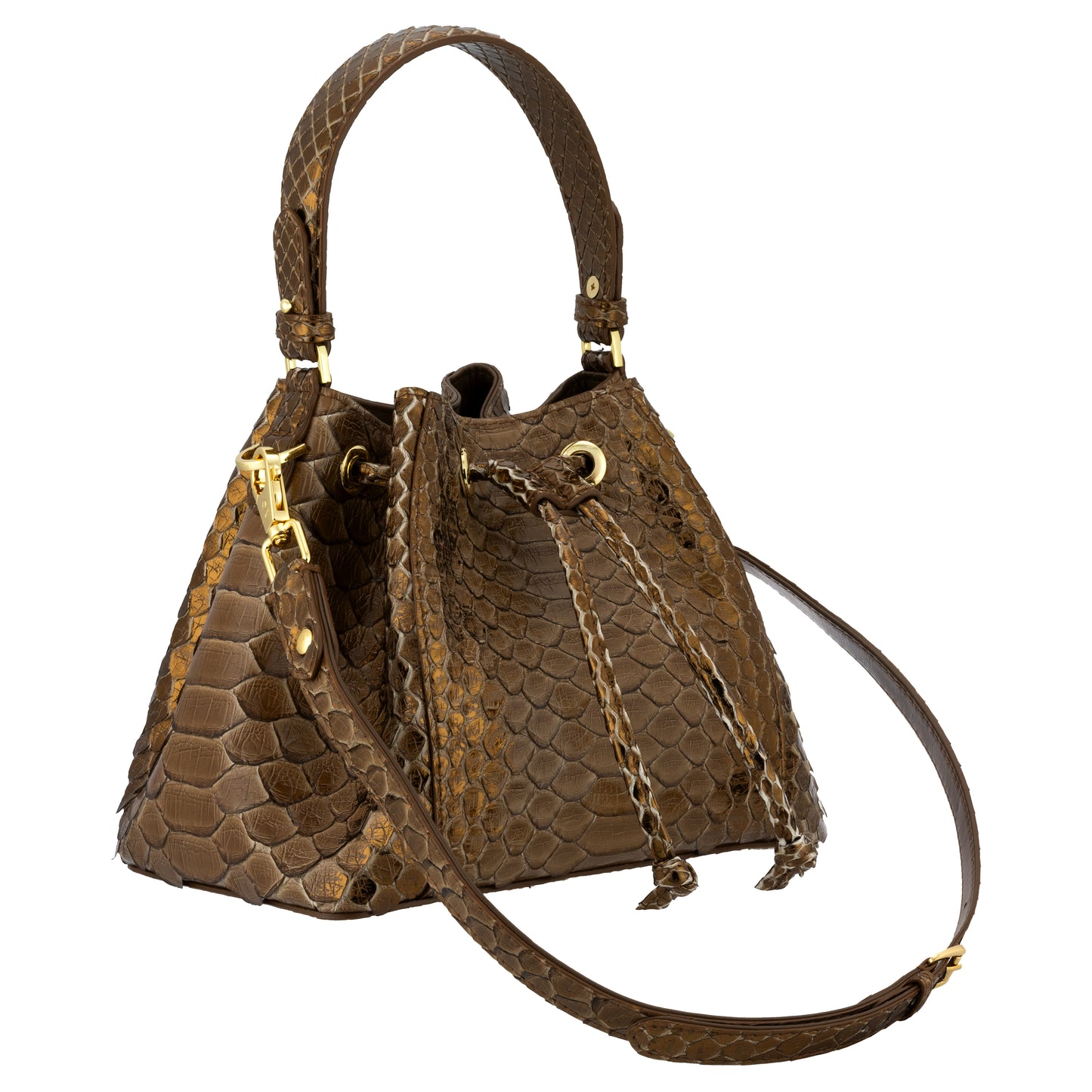 Tresor Taupe Brown - Bucket Bag Python