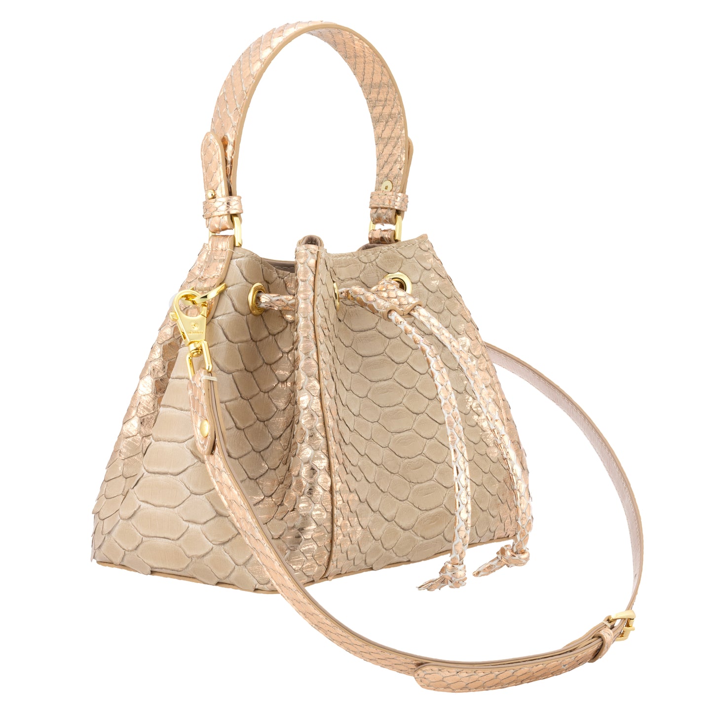 Tresor Taupe Rose - Bucket Bag Python