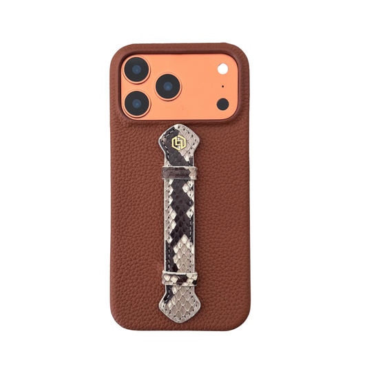 Tan togo with python middle strap Beige - iPhone 17 pro max
