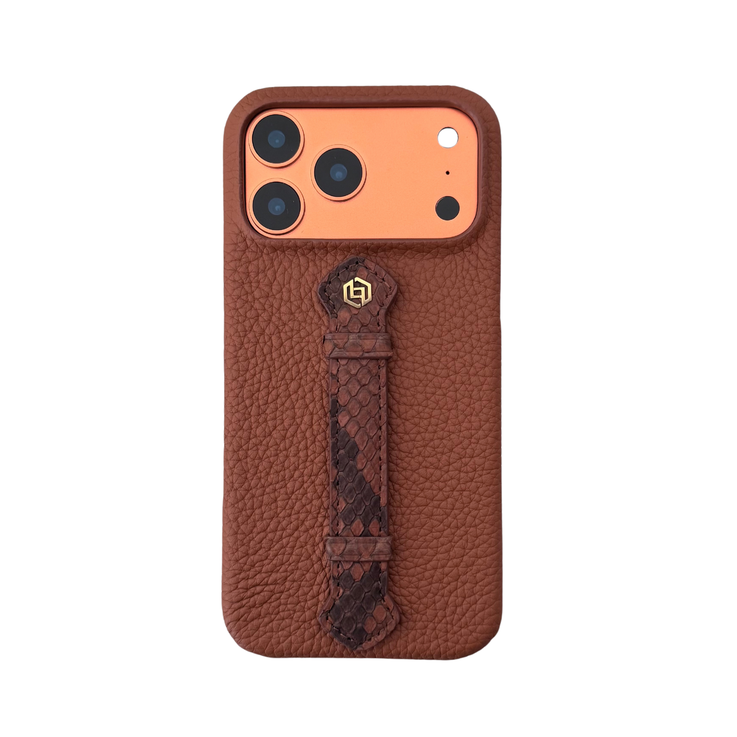 Tan togo with python middle strap Brown - iPhone 17 pro max